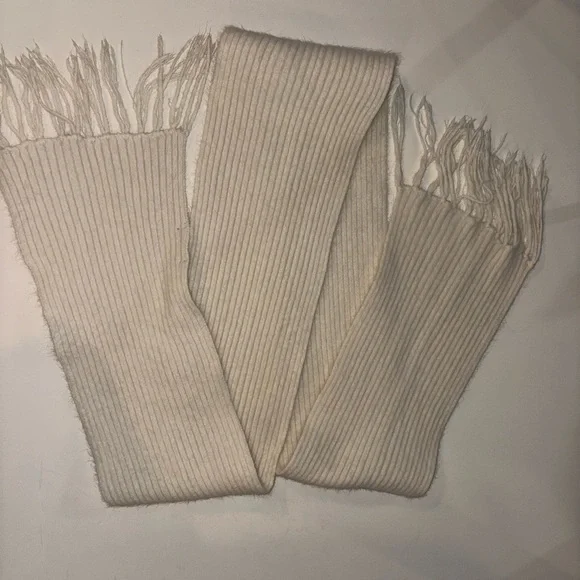 Cream Ribbed Knit Scarf - Very Soft - Picture 1 of 3